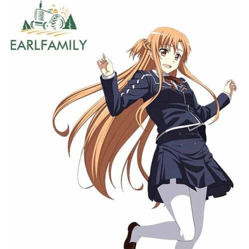 EARLFAMILY 13cm x 11.1cm for Asuna Kirito Leafa Sword Art Online Car Stickers and Decals Anime Waterproof 3D Vinyl Decoration