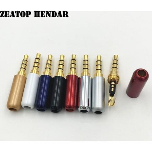 8Pcs Copper 3.5mm 4Poles Stereo with Clip Male Plug 3.5 Audio Speaker Jack for DIY Stereo Headset or Used for Repair Earphone