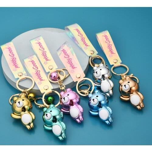 Lovely Animal Cartoons Bear Keychain Fashion Acrylic Car Keyring Bag Gift Keychains Keyrings Pendant Car Key Chain Bag