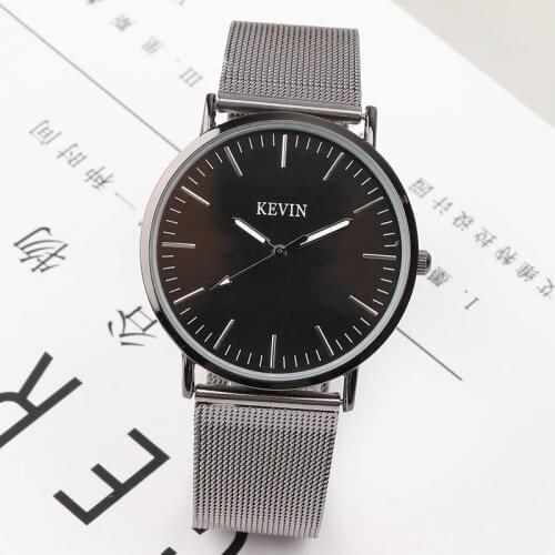 Hot Fashion Stainless Steel Black & Silver Wrist Watch Luxury Women Simple Leisure Watches Quartz Watch