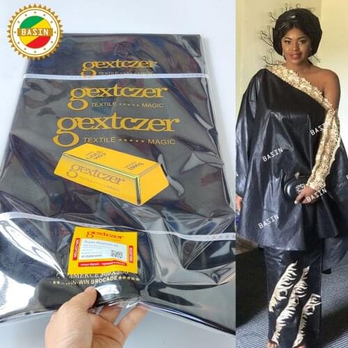 Black Indian Bazin Riche 100% Cotton Lace Fabric For French Men Or Women Party Clothing Bazin Riche Laces Fabric