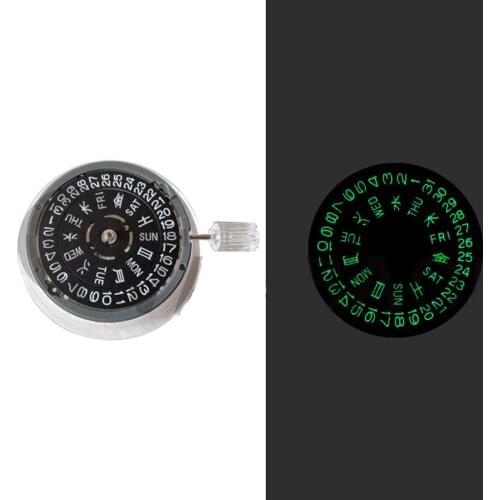 High Quality NH36A Automatic Movement Green Luminous Black Date Wheel Watch Parts For NH36 Date at 3/3.8 O'clock Wrist Watch