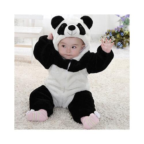 2020 Fashion Baby Kid Toddler Newborn Boy Panda Animal Hooded Zipper Romper Cotton Jumpsuit Outfit Costume 0-3Y ropa de bebe