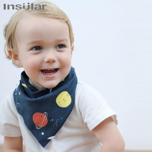 Insular Cartoon Baby Bibs Boy Girl Bandana Water Absorb Bib Burp Cloth Triangle Cotton Baby Scarf Burp Baby Feeding Accessories