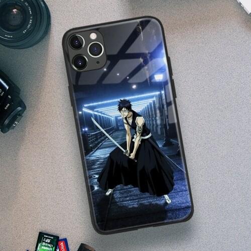 Hisagi Shuhei Bleach Anime Soft TPU Glass Phone Case for IPhone SE 6s 7 8 Plus X Xr Xs 11 12 Mini Pro Max Samsung Redmi