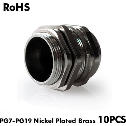 10pcs IP68 PG7 for 3-6.5mm PG9 PG11 PG13.5 PG16 PG19 Wire Cable CE Gray Black Waterproof Nylon Plastic Cable Gland Connector