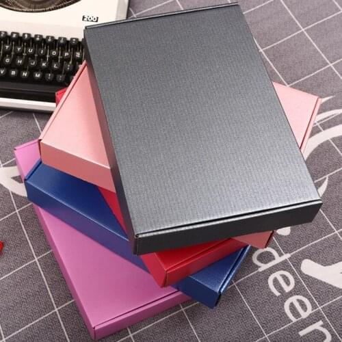 30x20x5cm Corrugated Paper Box Pink/Blue Blank Gift Packing Box Mailer Express Hair Accessories Boxes Large Craft Carton 10Pcs