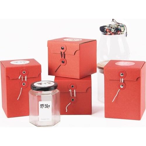 14 Sizes New Box Mailer Red Kraft Paper Express Box 3-layer Corrugated Box Honey Jar Packaging Carton Business Supplies 10Pcs