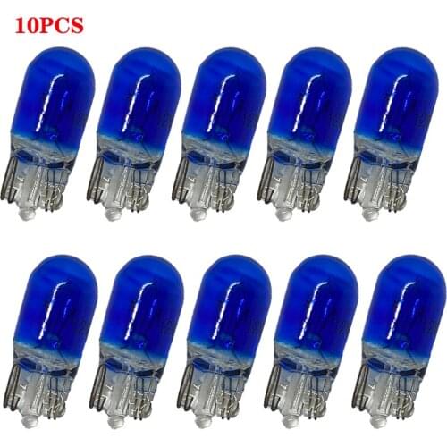 10pcs T10 W5W 501 194 Blue green Glass Signal Lamp 12V 5W W2.1x9.5d Single Filament Super White amber red Car Bulb