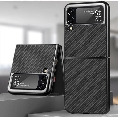 Lightweight Carbon Fiber Case for Samsung Galaxy Z Flip 3 5G Flip3 Z Fold3 Fold 3 Shockproof Comfortable Phone Bag Cover