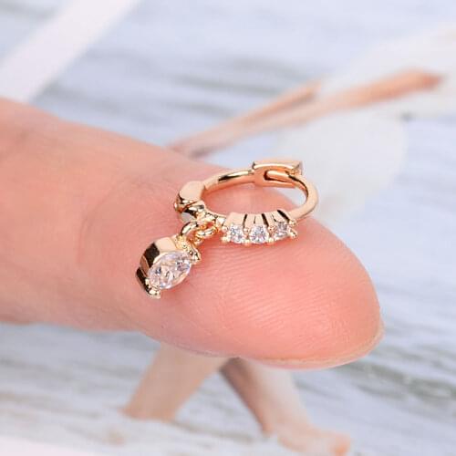 1Pcs Luxury Crystal Zircon Mini Small Studs Earrings For Women Trendy Bowknot Rivet Evil Eyes Circle Round Earring Party Jewelry