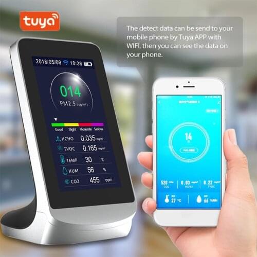 DM72C CO2 WIFI Indoor Multi-Function Air Detector TVOC Gas Quality Monitor co2 Carbon Dioxide Meter USB Analyzer Meter with tuya