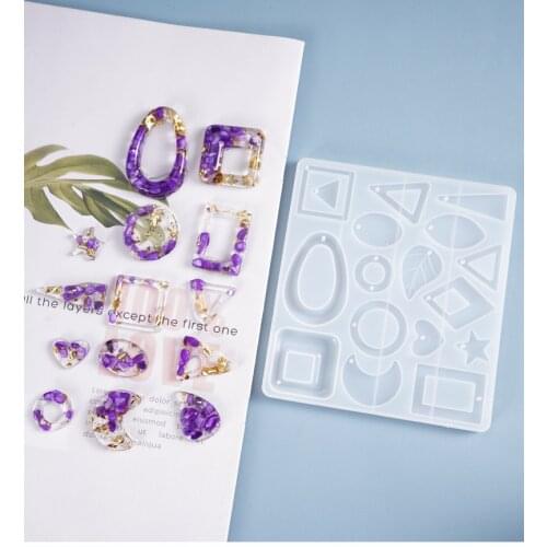 Fashion Moon Earring Silicone Mold DIY Love Triangle Crescent Pendant Necklace Epoxy Mold Women Accessories Jewelry