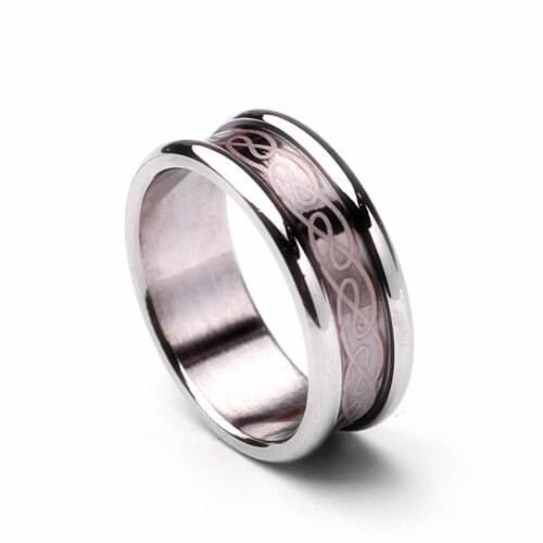 MOREDEAR 8mm Stainless Steel Ring Wedding Engagement Line Rings Men Women