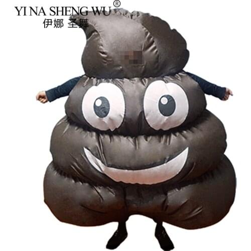 Funny Inflatable Costume Faces Spoof Poo Costumes Adult Men Women Performance Cosplay Carnival Creative Clothes Party Dresses
