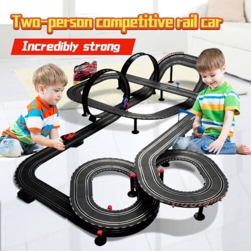 New competitive rail car toy parent-child competition remote control electric super-long sports car track speed rail car