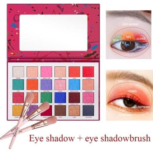 24 Colors Eyeshadow Palette Matte Pearl Highlight Mirror Long-lasting Easy to Wear Natural