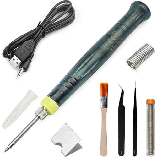 5V 8W Mini Portable USB Soldering Iron Pen Tip Touch Switch Electric Soldering Irons Station Welding Repair Tool Solder Iron Set