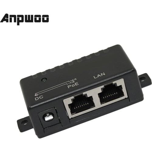 ANPWOO 1000Mbps 5V 12V 24V 48V/1A POE Injector Power Splitter for IP Camera POE Adapter Module Accessories