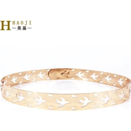 Metal buckle belt for dresses women ladies elastic waist chain belts female gold thin belts fashion 2018 waistband RT104