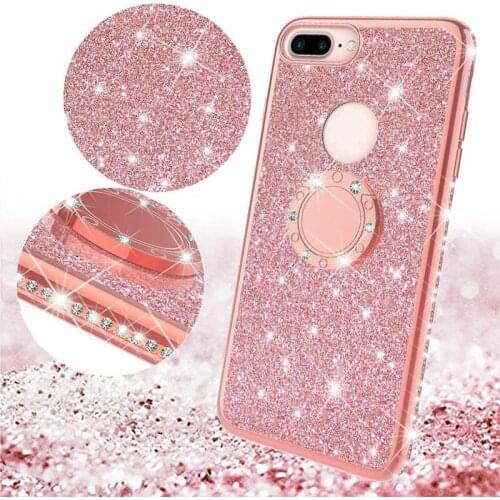 2020 Luxury TPU Mobile Cover with Diamond Ring Holder Phone Case for iPhone X XR XS MAX Ring Holder Phone Case Cover