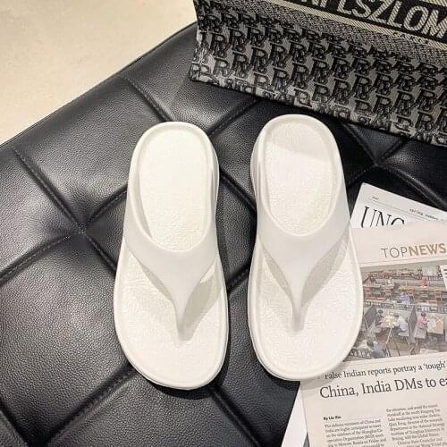 Couple Soft Slippers Thick Sole Non-slip EVA Indoor Shoes Flat Slides Men Women Beach Outdoor Light Flip Flops Plus Size TX429