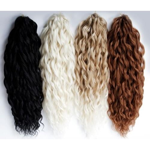 Synthetic Crochet Hair Afro Curls Synthetic Crochet Hair Braids Yaki Kinky Soft Ombre Loose Wave Hair Extensions 18 inches Black