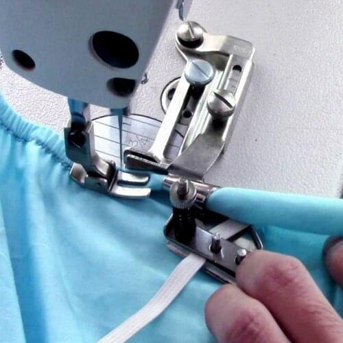 1PCS Sewing Hemming Folder with Device Clipping Rubber String for Sewing Machine, Elastic Band Rubber Curling Crimping Machine