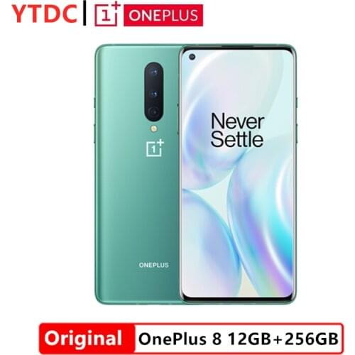 Global Rom Oneplus 8 12GB 256GB 5G Smartphone Snapdragon 865 Octa Core 6.55'' 2400x1080 90Hz Android 10 30W Charger NFC Amoled