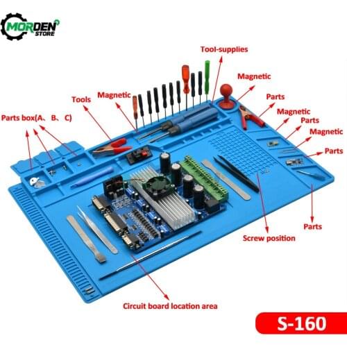 1PCS Heat Insulation Silicone Soldering Mat Anti-static Mat Heat Resistant Work Pad for Phone PCB Soldering Pad Platform