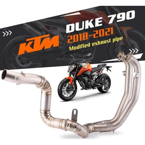Titanium Alloy Slip On For Duke790 DUKE 790 Modifed Escape Motorcycle Full System Exhaust Front Middle Link Pipe modification