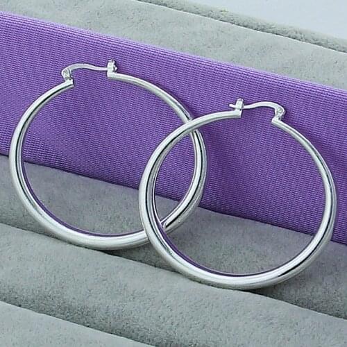 New Arrival 925 Silver Creole Round Circle Hoop Earrings For Women Fashion Earring Jewelry