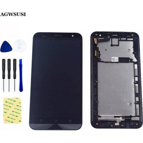 For ASUS Zenfone 2 Laser ZE550KL Z00LD LCD Display Screen Module + Touch Screen Digitizer Sensor Glass Assembly with Frame