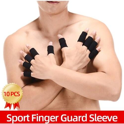 10pcs Elastic Sports Finger Sleeves Basketball Volleyball Finger Guard Arthritis Finger Protection Gear