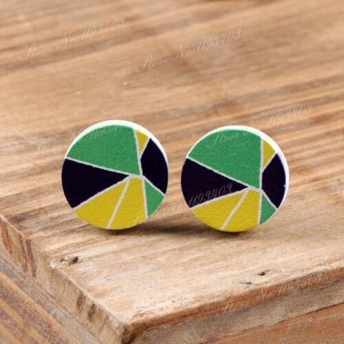 16mm Round High Quality Photo Wood Laser Cut Cabochon to make Rings, Earrings,Bobby pin,Necklaces, Bracelets-(WEH-260)