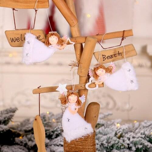 3PCS/1set Latest New Year 2020 Christmas Angel Girl Dolls Xmas Tree Ornament Noel Christmas Decoration for Home Kids Gift