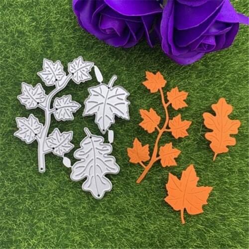 3 Piece Maple Leaf Grape Leaf Deciduous Hand Embossed DIY Album Scrapbook Greeting Card Decoration Metal Cutting Mould