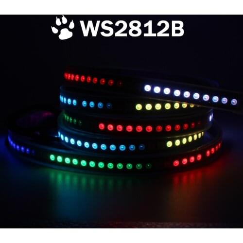 DC 5V 5050 (ws2812b) LED Strip RGB 50CM 1M-5M 30leds/m 60leds/m 144leds/m Smart Addressable Pixel Black White PCB Bar neon light