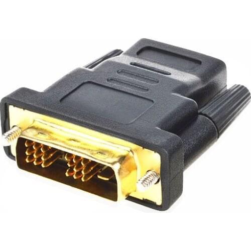 50pcs/lot HDMI Female to DVI-D (18+1) Male F/M Adapter Converter Gold Plated