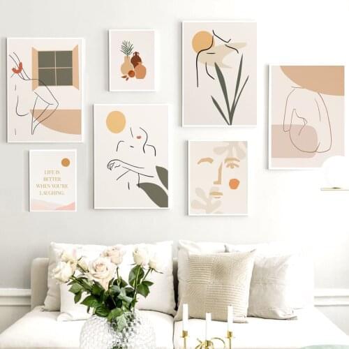 Abstract Line Girl Body Face Wall Art Canvas Painting Posters And Prints Nordic Minimalist Wall Pictures For Living Room Decor