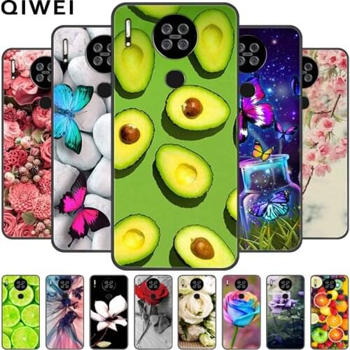 For Blackview A80s Case Black TPU Bumper Flowers Printing Soft Silicone Cover For Blackview A80s Phone Cases A80 S Protection