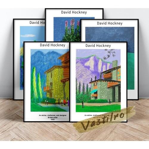 David Hockney Famous Classic Poster Retro Art Canvas Painting Exhibition Museum Print Art Wall Picture Modern Home Room Decor