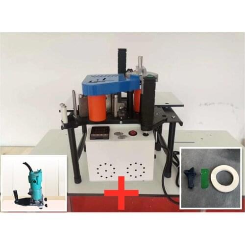 Woodworking edge banding machine / embroidery machine without speed adjustment mini manual wood cutting PVC straight line bendin