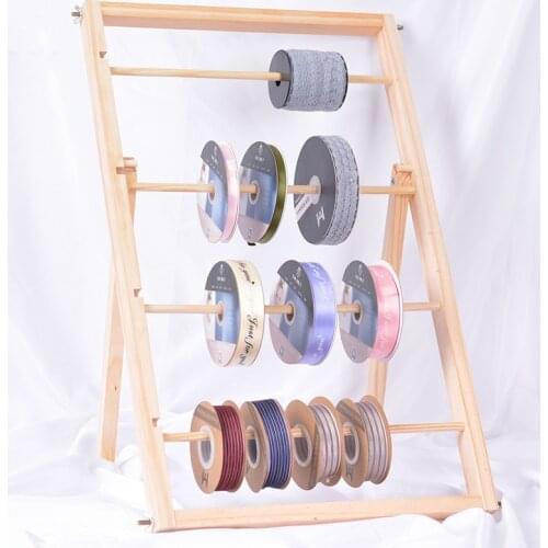 Strorage Wood Shelf Flower Shop Home Use Ribbon Rolls Craft Tool Keep Display Florsit Supplies