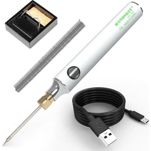 8W Soldering Iron 5V USB Charging Adjustable Temperature Electric Soldering Iron Kit with Soldering Stand Solderng Wire
