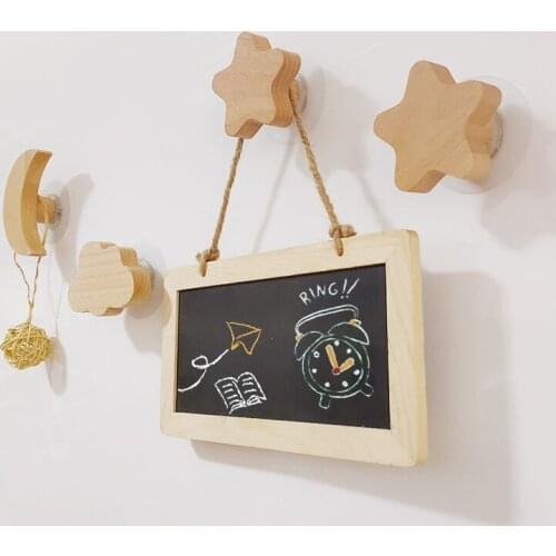 HOT Wall Hooks Hat Hooks Wooden Coat Hangers Star Moon Wall Art Hook For Bedroom Living Room NDS