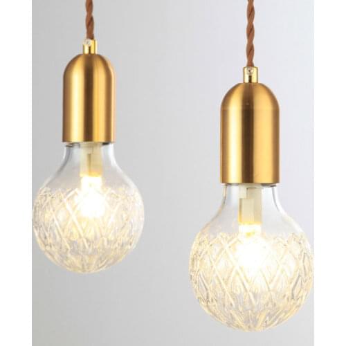 Crystal Pendant Lights Modern Gold Led Bulb Kitchen Hanging Lamp Dining Room Bedroom Light Fixtures Glass Suspension Luminaire