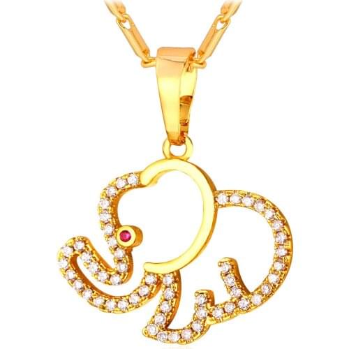 Collare African Crystal Elephant Necklaces & Pendants Gold/Silver Color Wholesale Africa Jewelry Necklace Women P139