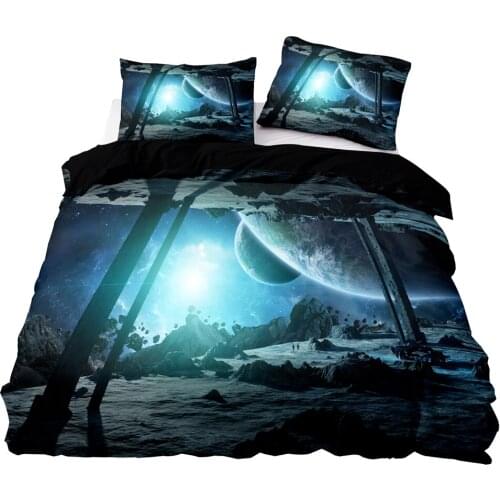 3D Outer Space Exploration Pattern Duvet Cover Set With Pillowcase, 203x229 Quilt Cover, 173×218 Blanket Cover, Bedding Set