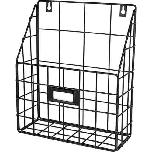Wire Mail Basket - Wall Mounted Hanging Folder/Document Organizer - Economic & Easy to Install Tray for Home Office & More (1 Sl